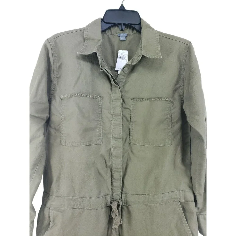 Aerie Linen Short Romper Women's Size Small Green - Picture 2 of 9